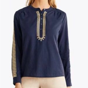 NWT Boden Pineapple Embroidered Blouse, US 8